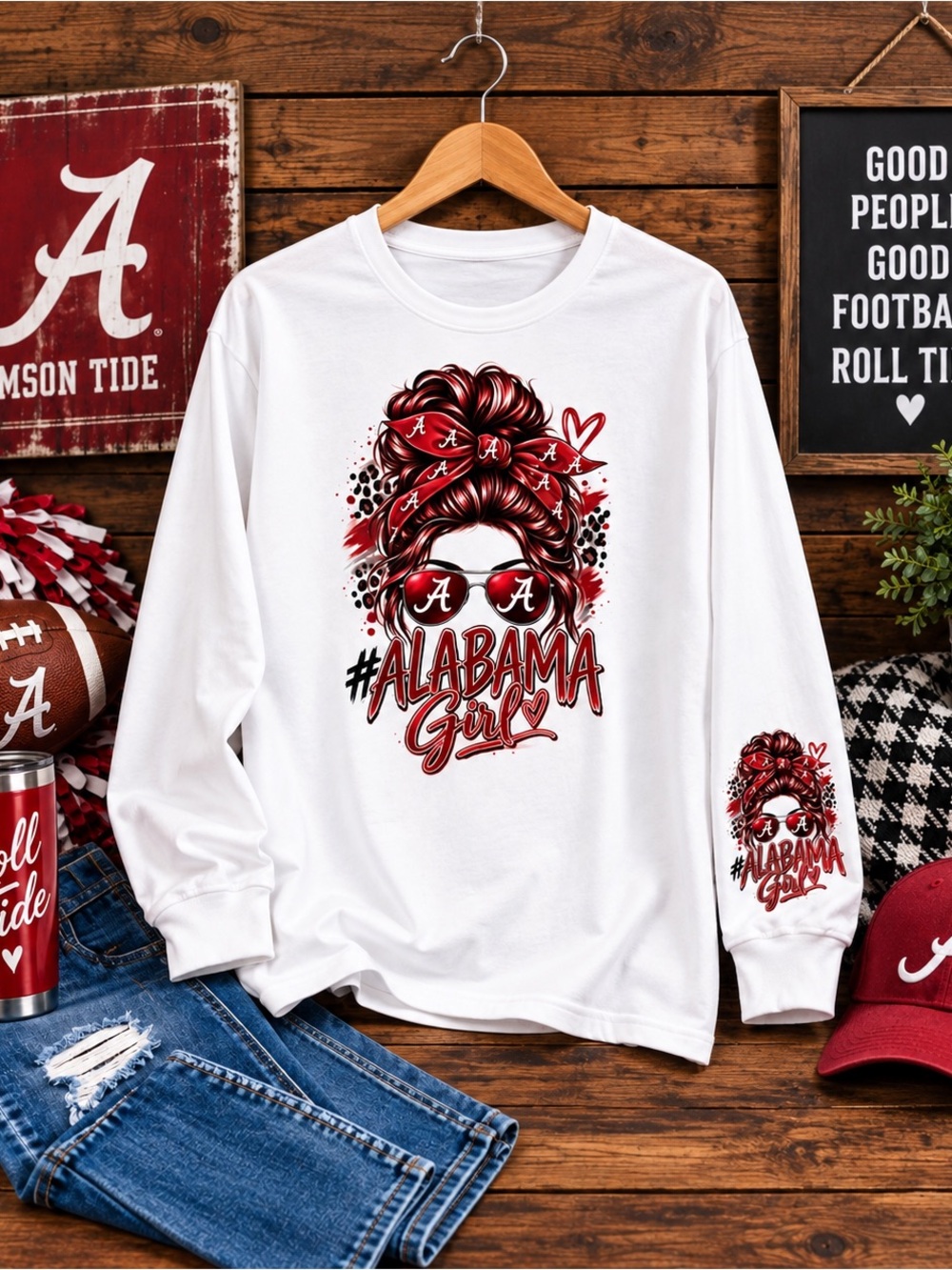 ALABAMA Girl Plus Size Long-Sleeve Tee